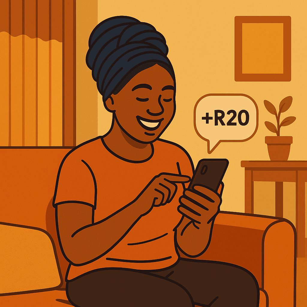 Person engaging in a mindful task on their device